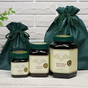 【マリリのオリジナルラッピング】ポーチ（グリーン）サイズ：大 マヌカハニー1,000g用